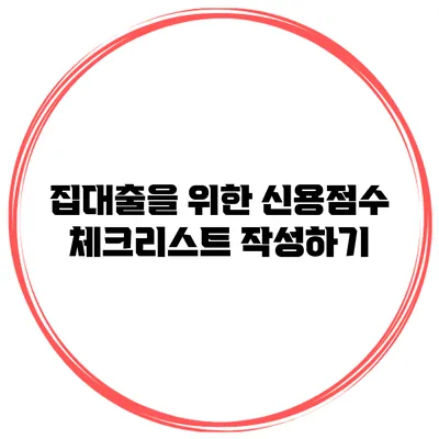 집대출을 위한 신용점수 체크리스트 작성하기
