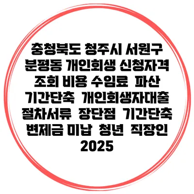 충청북도 청주시 서원구 분평동 개인회생 신청자격 조회 비용 수임료 | 파산 | 기간단축 | 개인회생자대출 | 절차서류 | 장단점 | 기간단축 | 변제금 미납 | 청년 | 직장인 2025