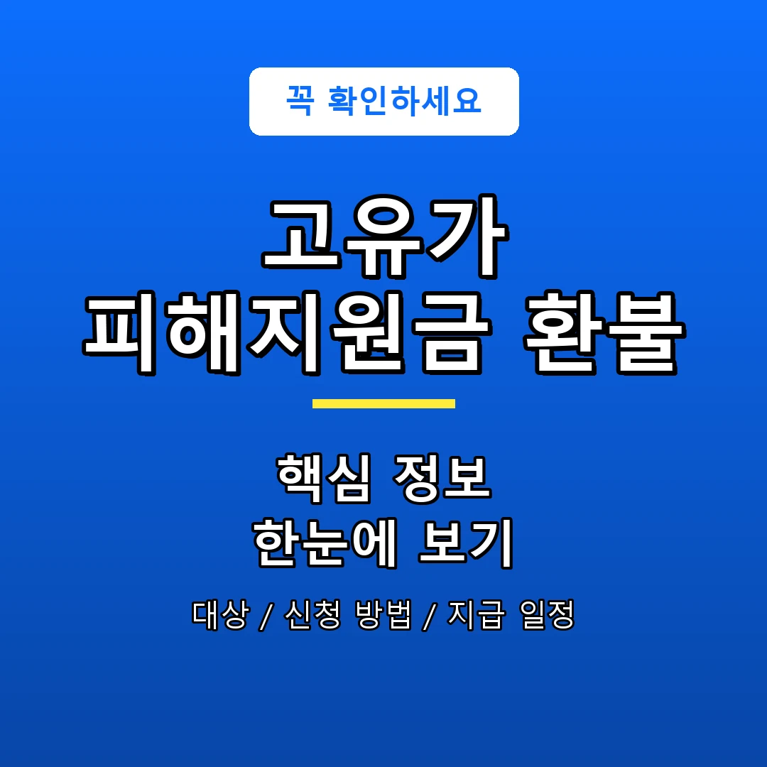 고유가 피해지원금 환불 안내 포스터